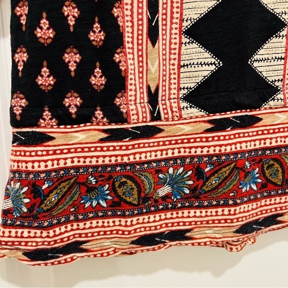 Lucky Brand Women's Nyla Cinched Top Multi Color Tribal Print Size Small - Picture 8 of 11